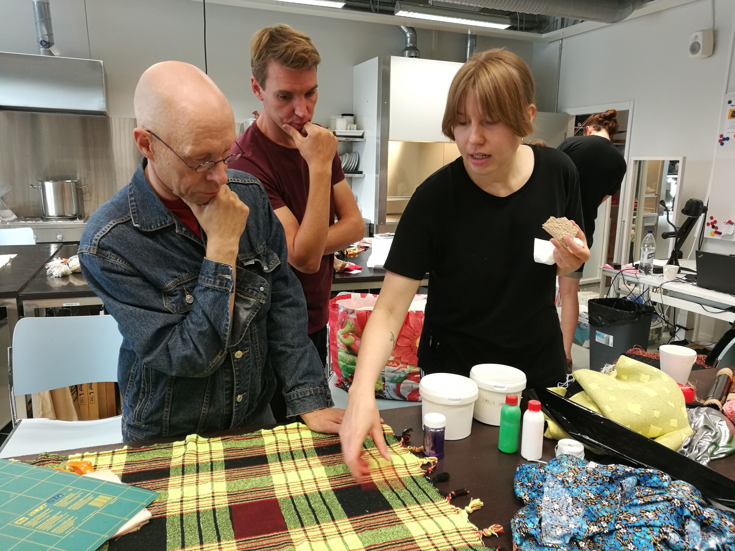 Planning details for the fabric at the Maunula Collection design workshop