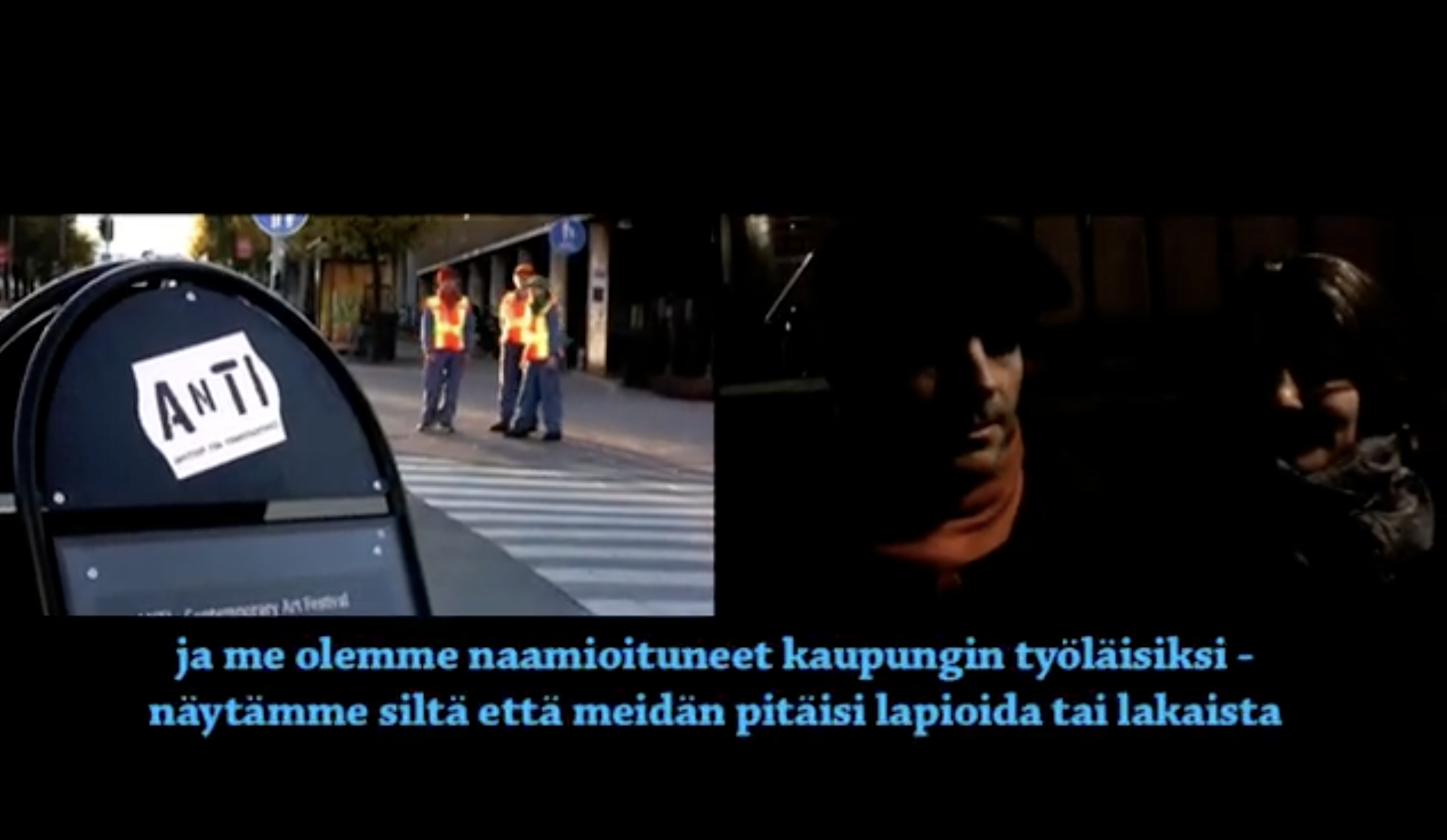 Screenshot from the documentation at ANTI-festival in 2011.