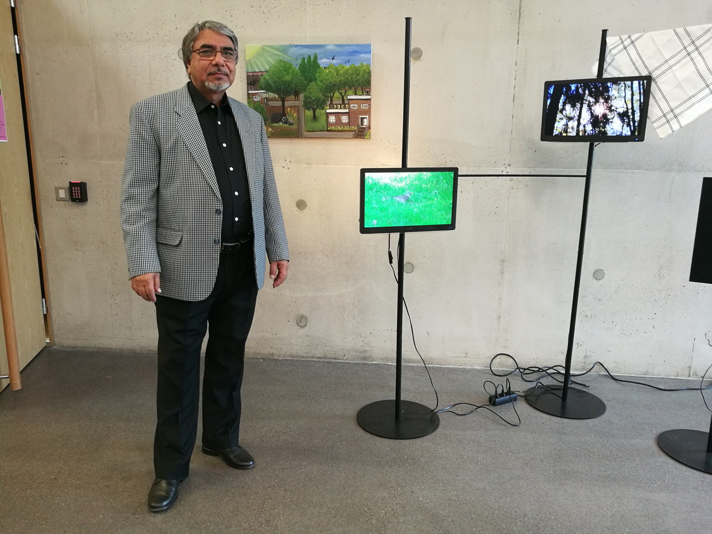 Breakfast from the Past, art work Golden Youth by Faqir Mohammad Saifi, artist in the picture