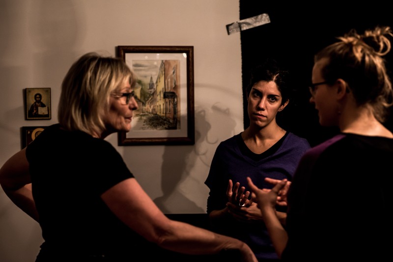 Three women talking 