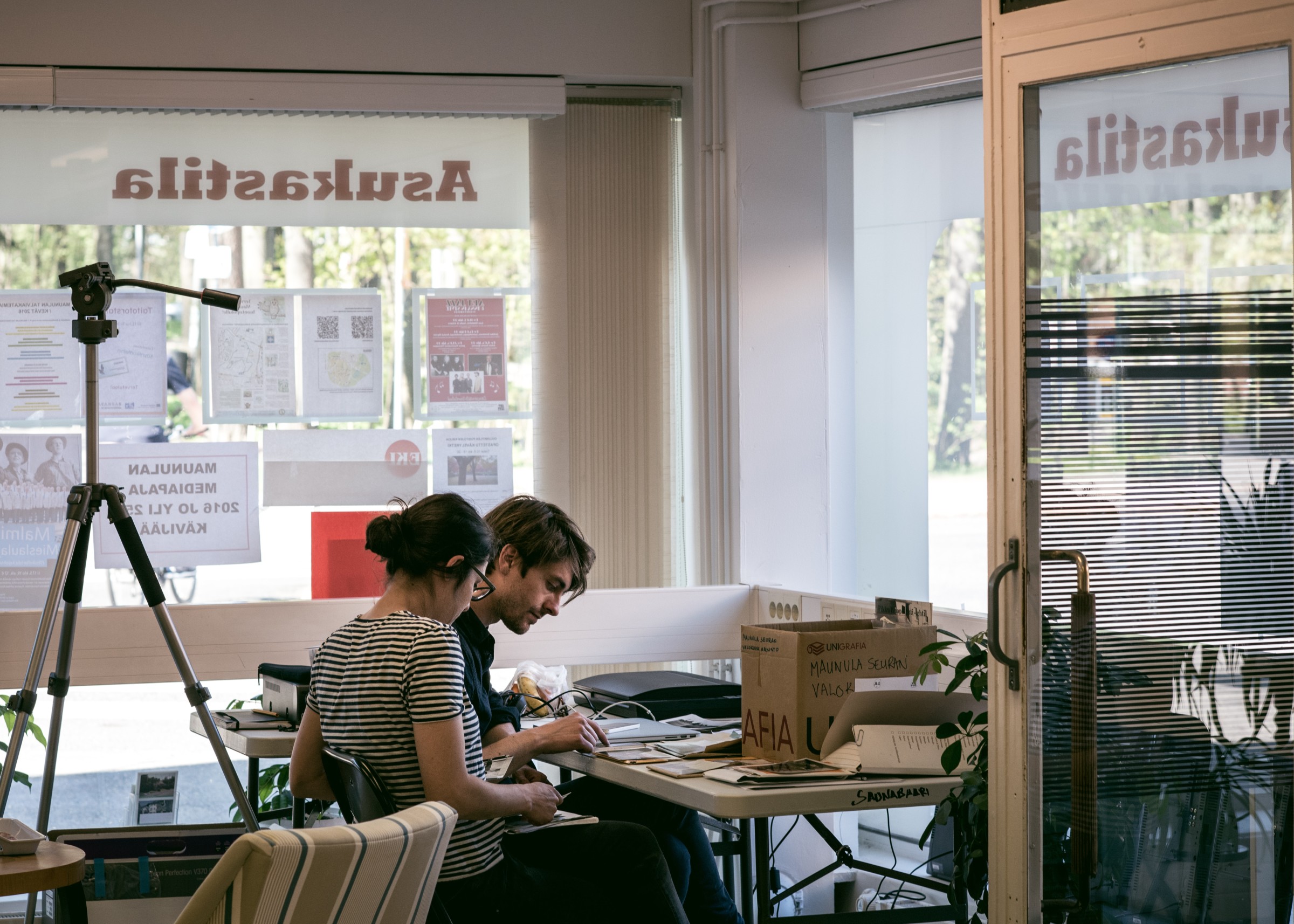 Maunula Atmospheres, La Jetée at the open working station at Maunula Media workshop