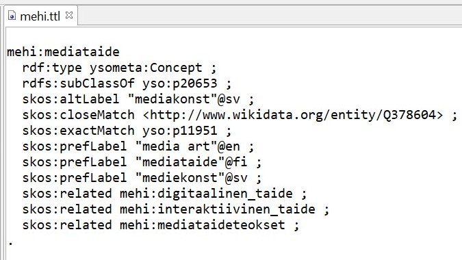 Media art at OMA ontology