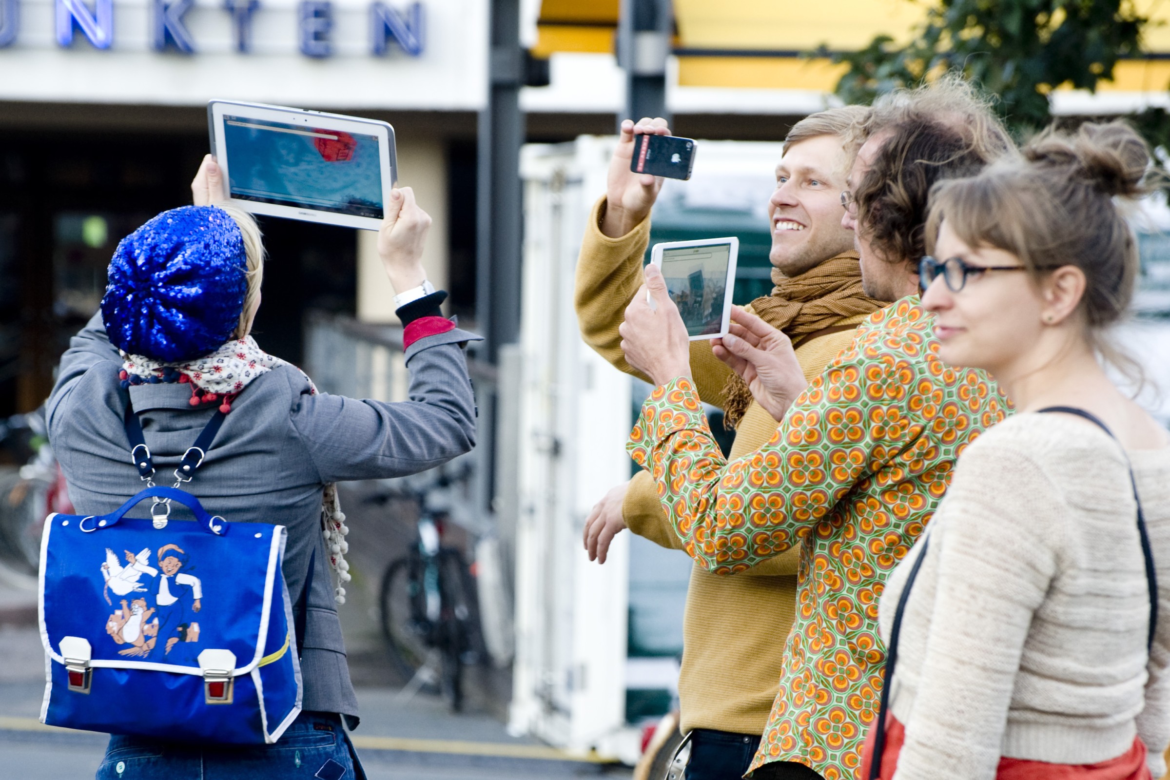 Dance AR participants with devices