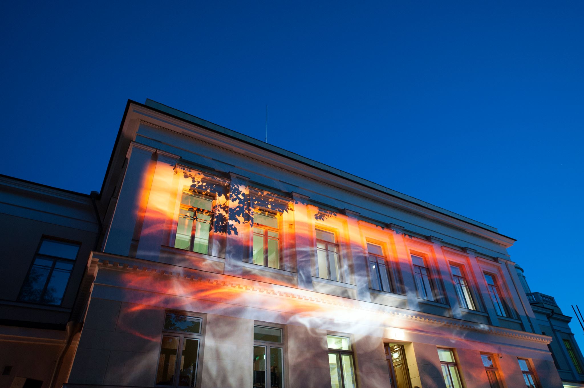 Tales from Frontiers facade projection and night sky