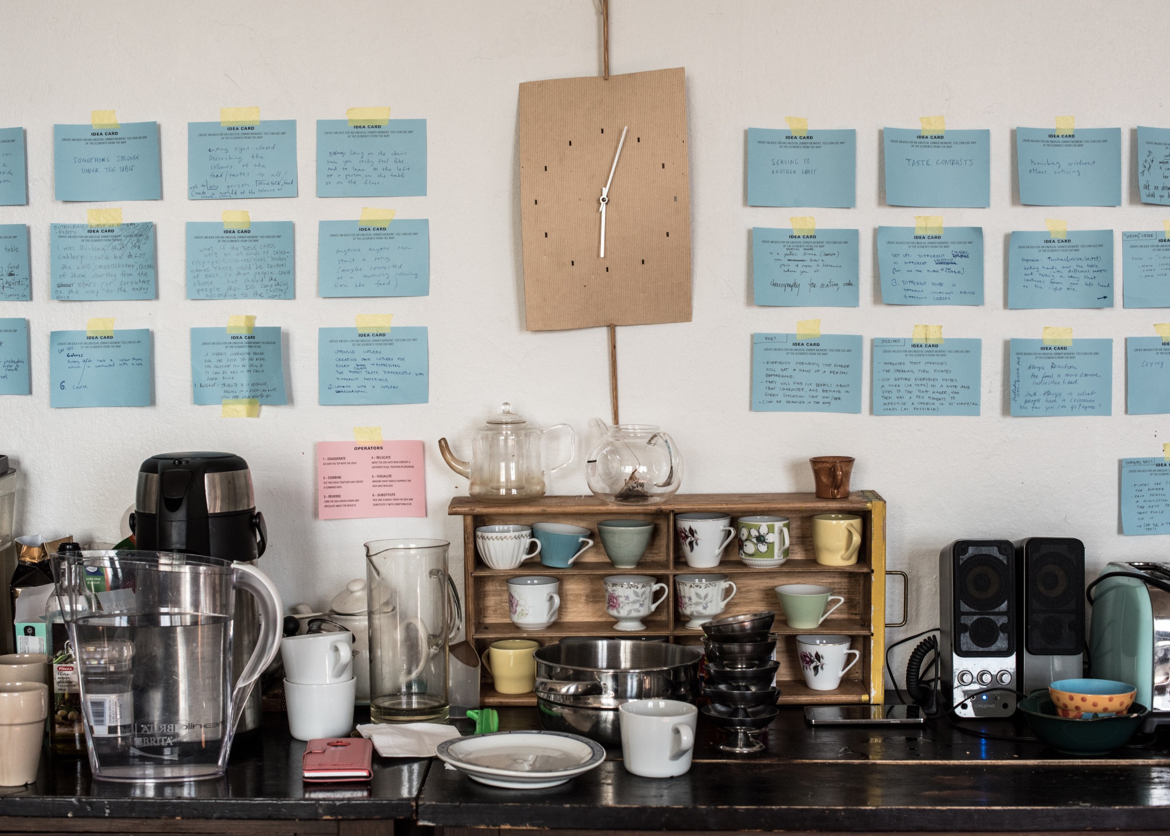 YKON dinner plans on wall